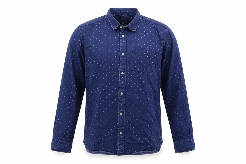 NEXT Mens Blue Floral Cotton  Button-Up Size M Collared