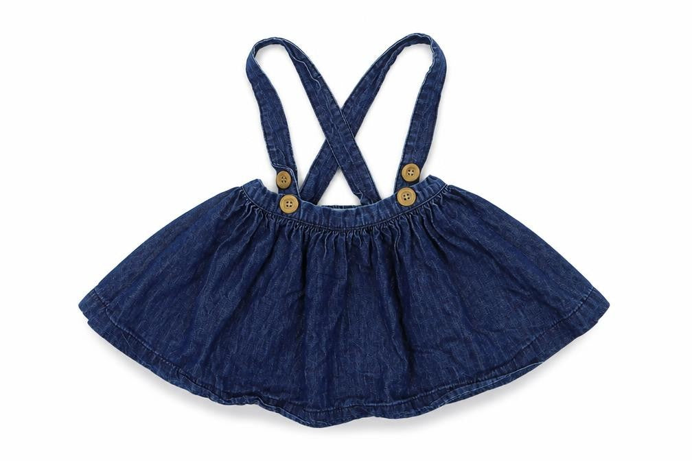 NEXT Baby Blue  Cotton Skater Skirt Size 9-12 Months  Button