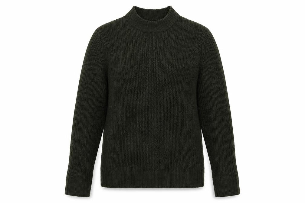 Brave Soul Womens Green Mock Neck  Polyester Pullover Jumper Size L