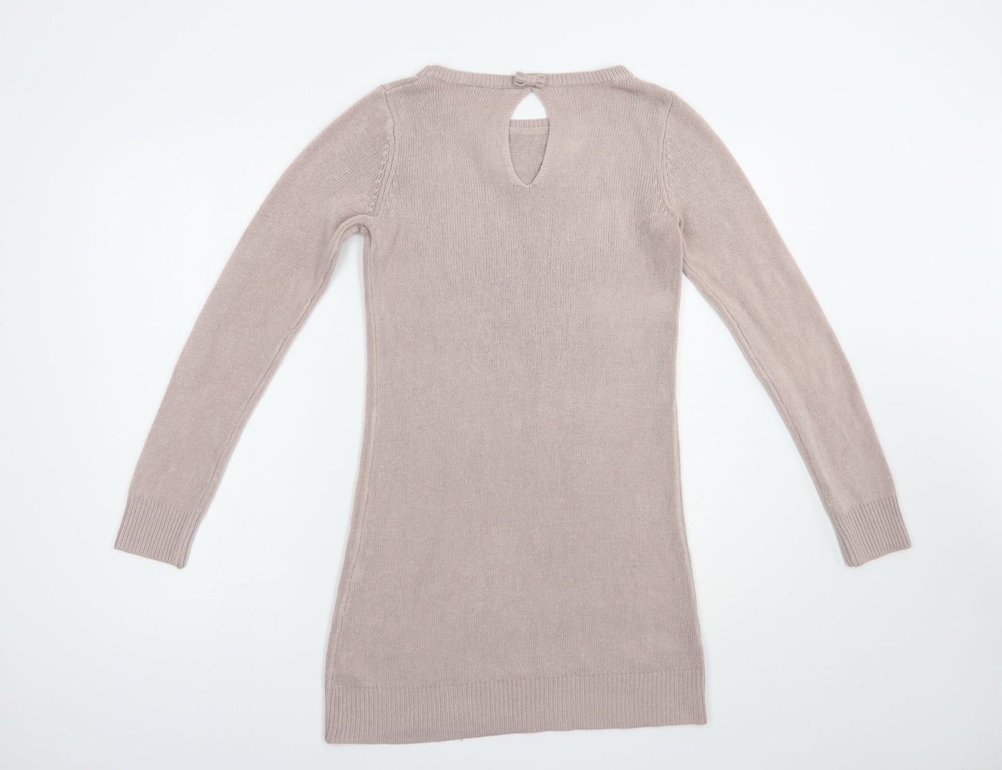 Dorothy Perkins Womens Pink Boat Neck  Acrylic Tunic Jumper Size 10