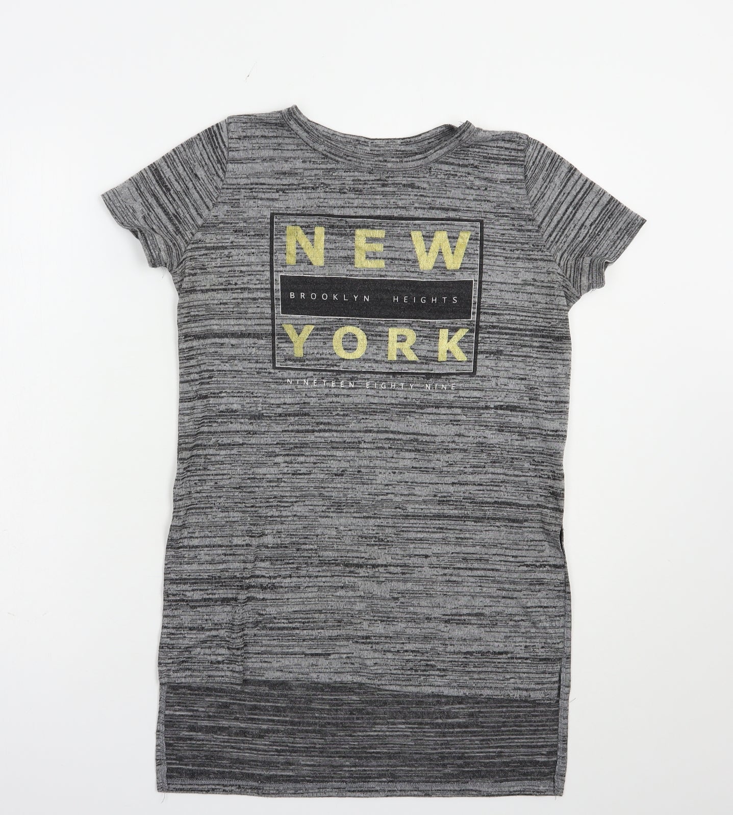 Atmosphere Womens Grey  Polyester Basic T-Shirt Size 6 Crew Neck - New York