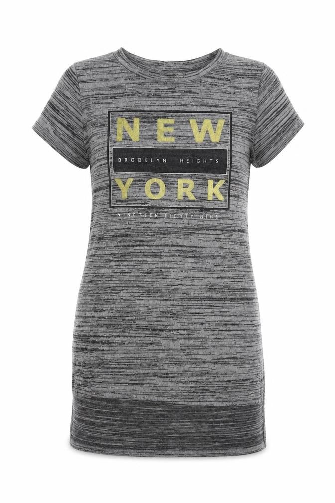 Atmosphere Womens Grey  Polyester Basic T-Shirt Size 6 Crew Neck - New York