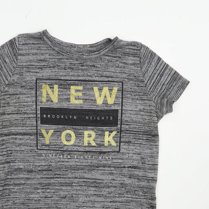 Atmosphere Womens Grey  Polyester Basic T-Shirt Size 6 Crew Neck - New York