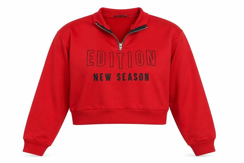 Boohoo Womens Red  Polyester Pullover Sweatshirt Size 10