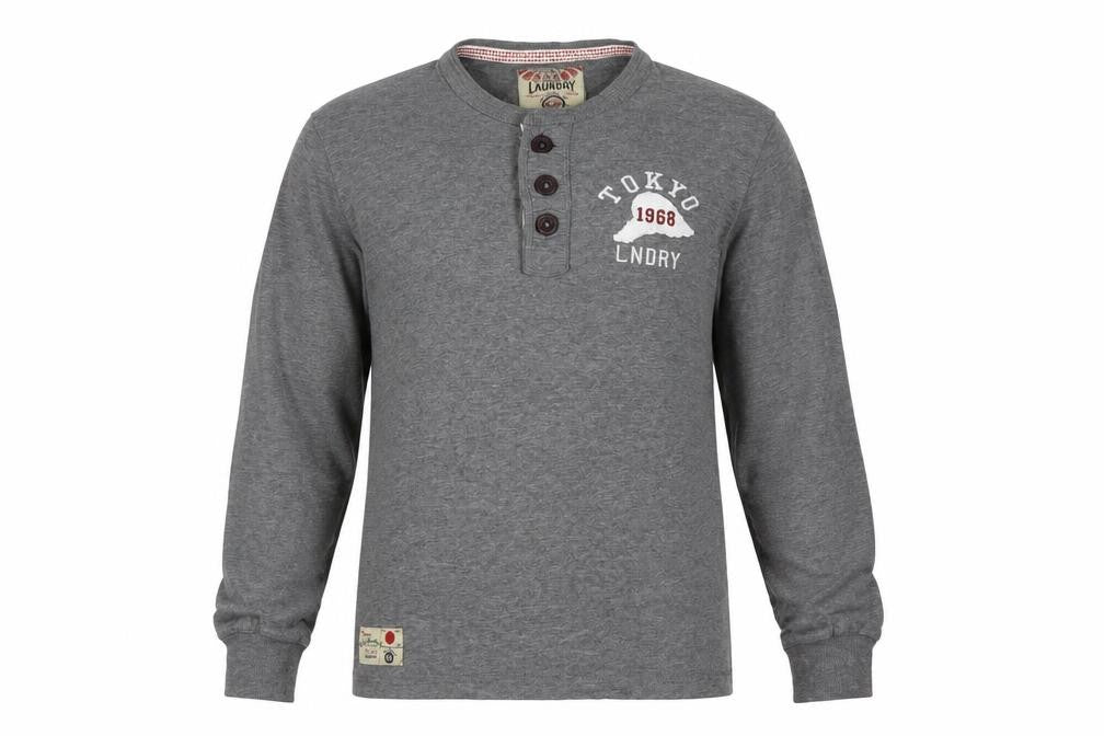 Tokyo Mens Grey Round Neck  Cotton Pullover Jumper Size S