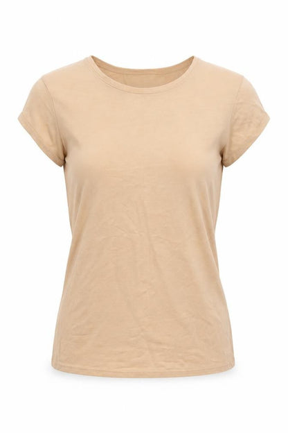 Primark Womens Orange  Cotton Basic Polo Size S Round Neck