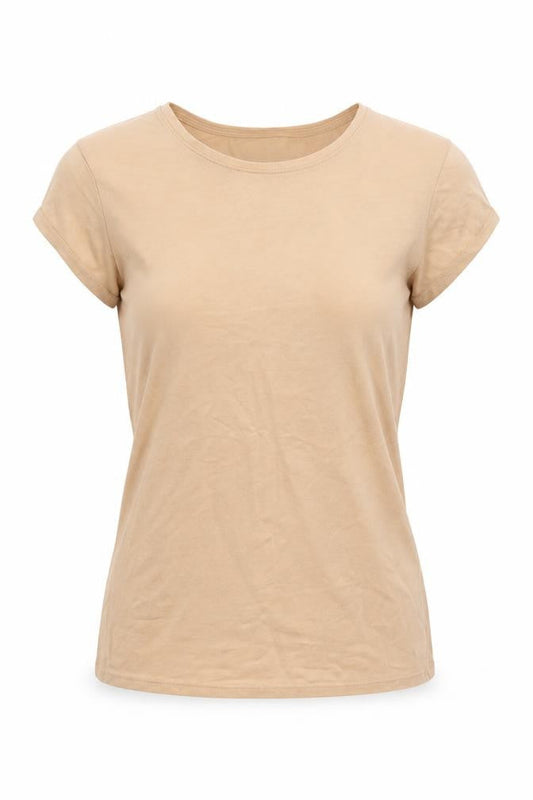 Primark Womens Orange  Cotton Basic Polo Size S Round Neck