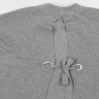 Bershka Womens Grey High Neck  Polyester Pullover Jumper Size XS