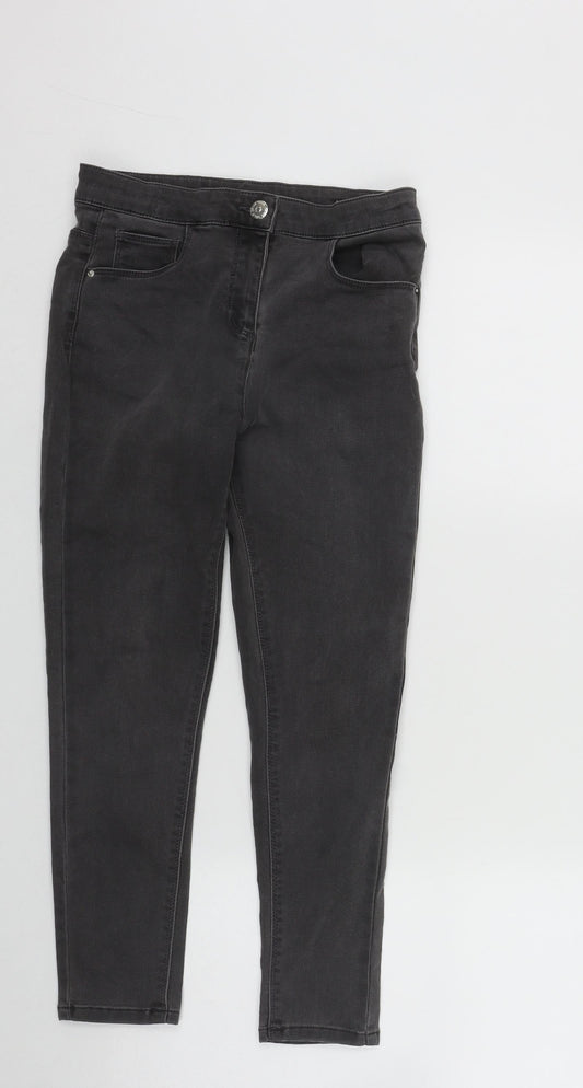 Matalan Girls Grey  Cotton Skinny Jeans Size 10 Years L20 in Regular Zip