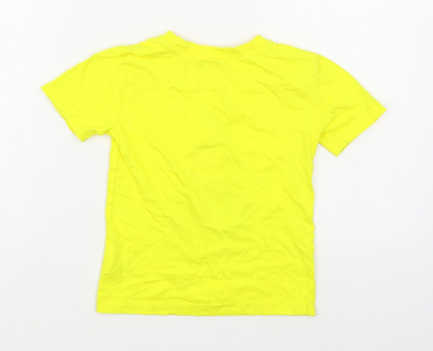 Dunnes Stores Boys Yellow  100% Cotton Basic T-Shirt Size 3-4 Years Round Neck Pullover