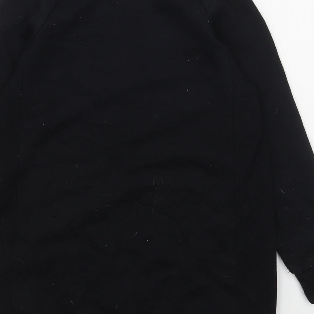 F&F Girls Black  Cotton Pullover Sweatshirt Size 7-8 Years  Pullover