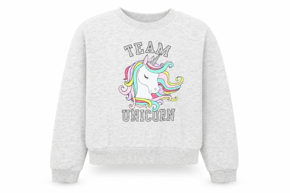 Primark Girls Grey  Polyester Pullover Sweatshirt Size 10-11 Years  Pullover