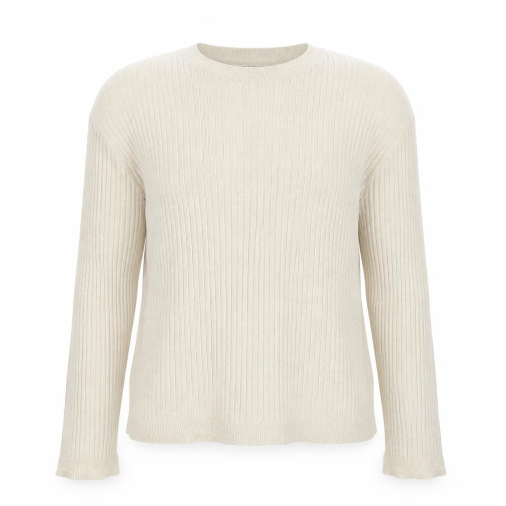 Bershka Womens Beige Round Neck  Polyester Pullover Jumper Size S