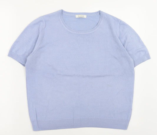 Marks and Spencer Womens Purple Crew Neck  Acrylic Pullover Jumper Size 14