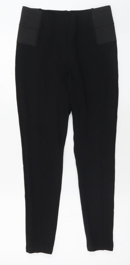 Preworn Womens Black  Polyester Trousers  Size 30 in L28 in Regular