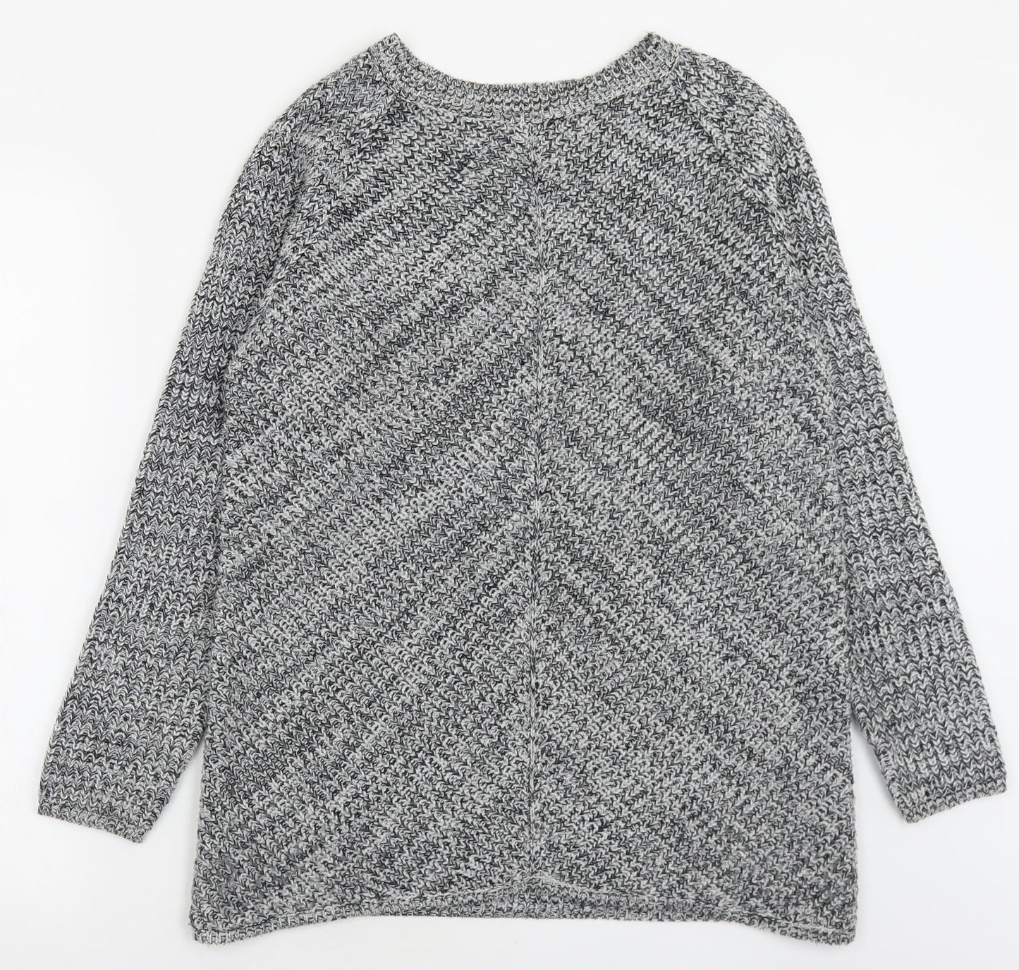 Peacocks Womens Grey Boat Neck  Acrylic Pullover Jumper Size M