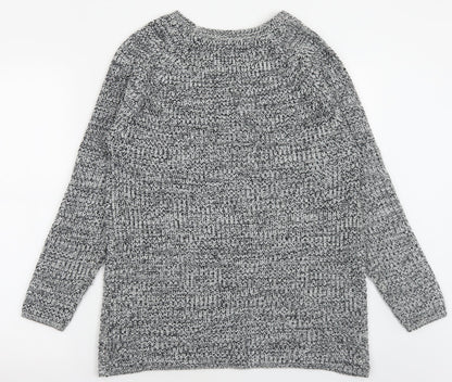 Peacocks Womens Grey Boat Neck  Acrylic Pullover Jumper Size M