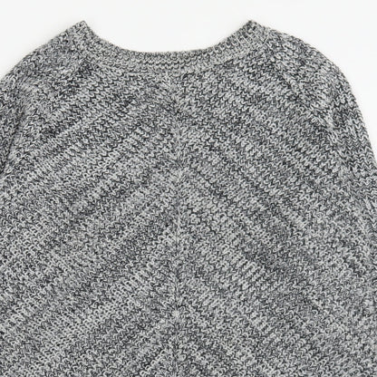 Peacocks Womens Grey Boat Neck  Acrylic Pullover Jumper Size M