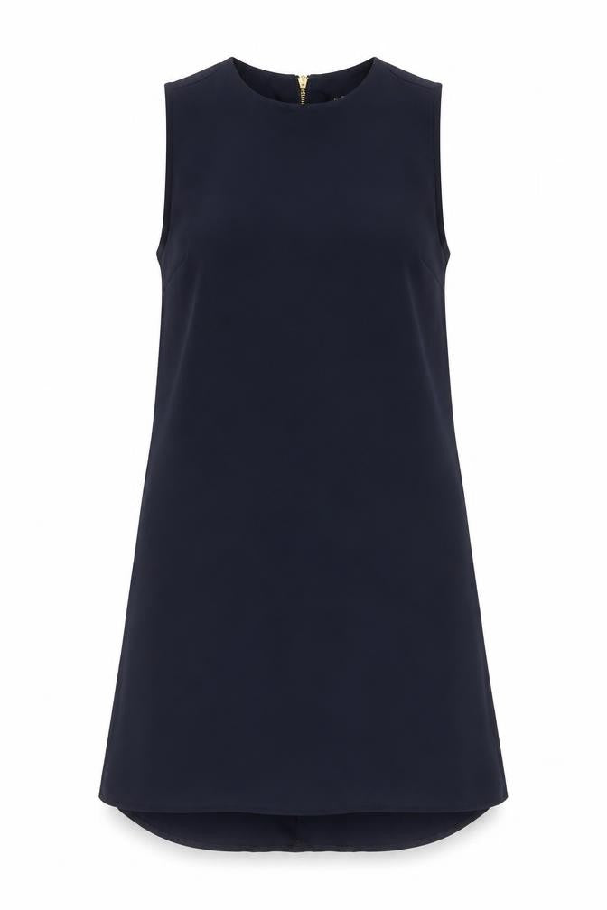 Atmosphere Womens Blue  Polyester A-Line  Size 8  Crew Neck Zip