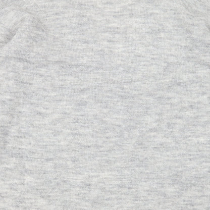 Next Womens Grey V-Neck  Acrylic Pullover Jumper Size 8