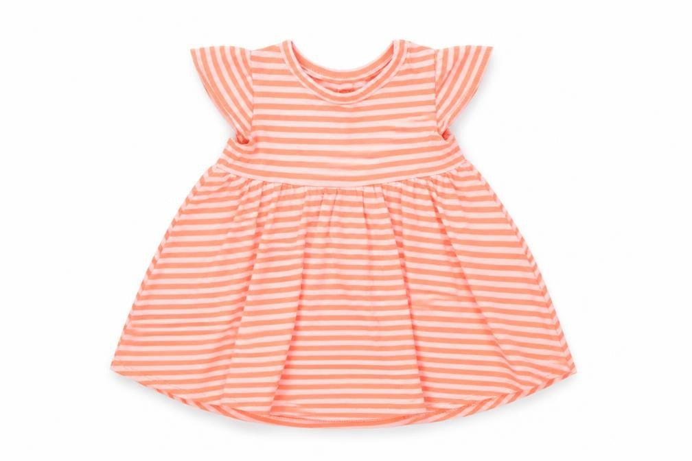 Marks & Spencer Girls Orange Striped Cotton A-Line  Size 0-3 Months  Crew Neck Pullover
