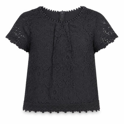 Next Girls Grey  Cotton Basic Blouse Size 7 Years Crew Neck Pullover