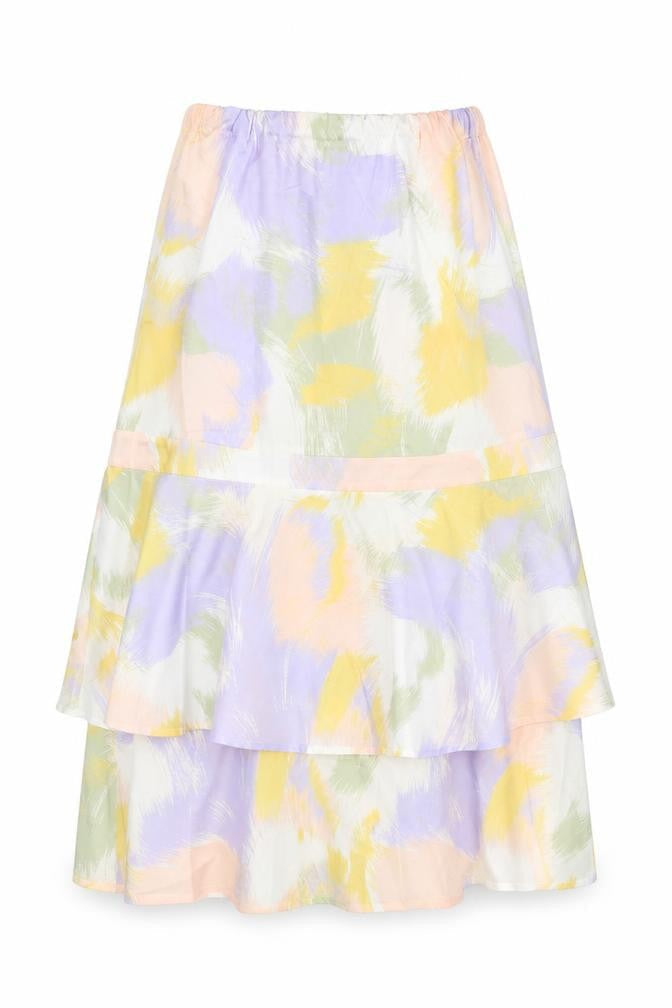SheIn Womens Multicoloured Geometric Polyester Fit & Flare  Size L  Square Neck Zip
