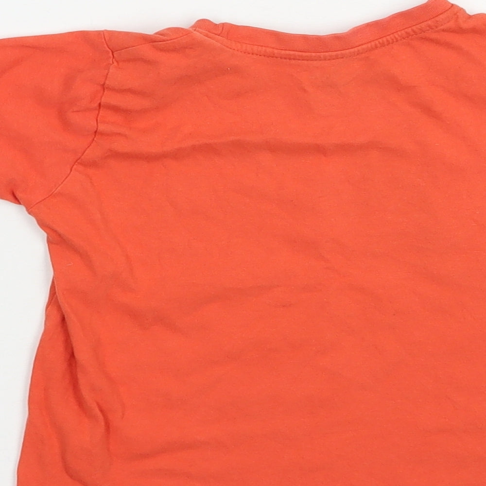 Primark Boys Orange  Cotton Basic T-Shirt Size 4-5 Years Crew Neck Pullover