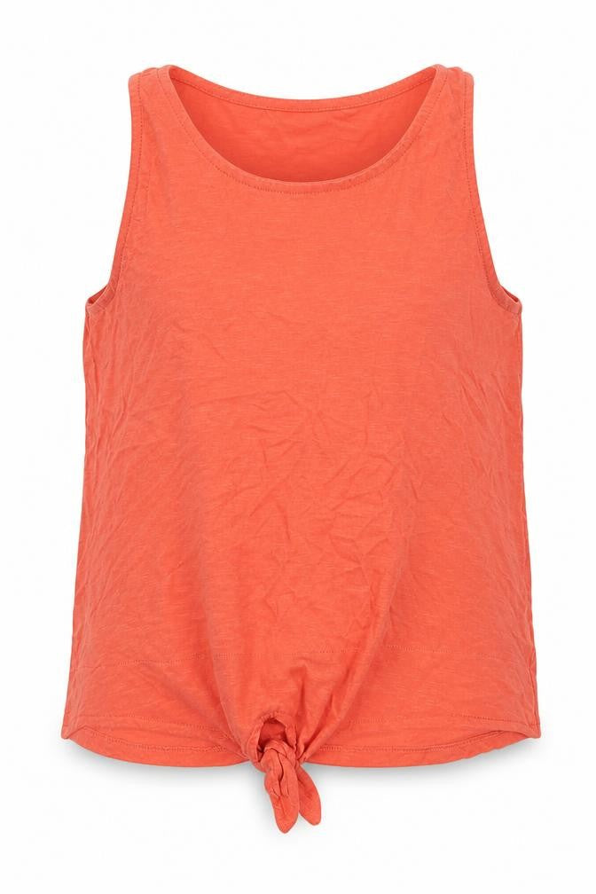 NEXT Girls Pink  Cotton Basic Tank Size 13 Years Boat Neck Pullover - Tie Front