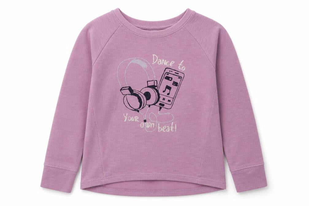 Anko Girls Purple  Polyester Pullover Sweatshirt Size 9-10 Years  Pullover - Dance To Your Own Beat