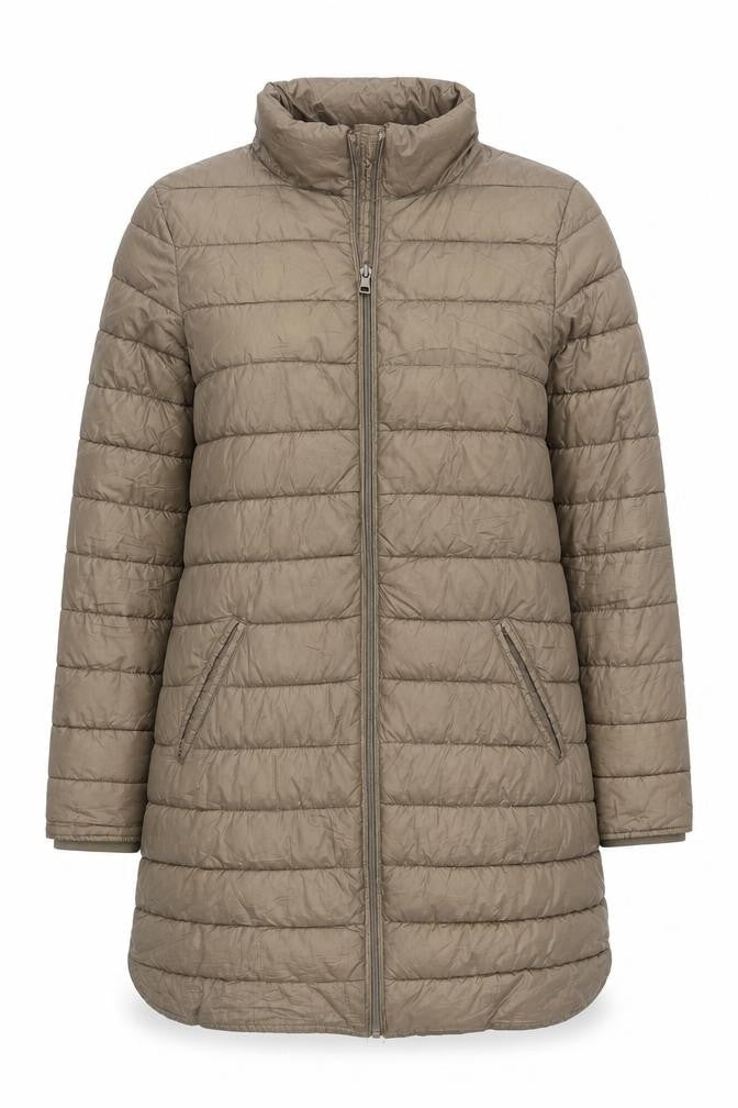 Dunnes Womens Brown   Quilted Coat Size S  Zip