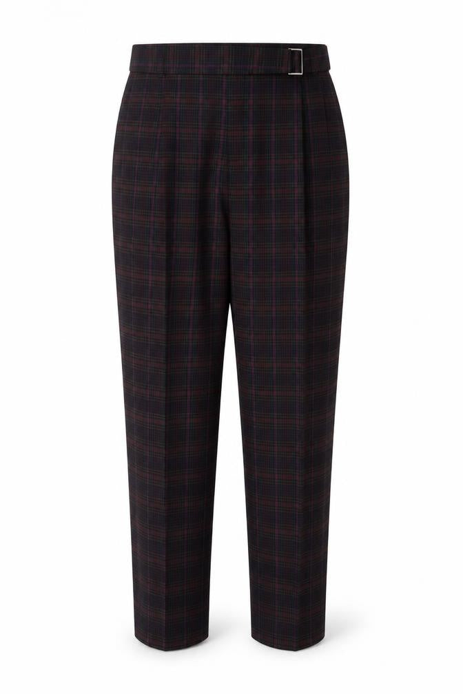 NEXT Womens Red Plaid Polyester Trousers  Size 12 L25 in Regular Button