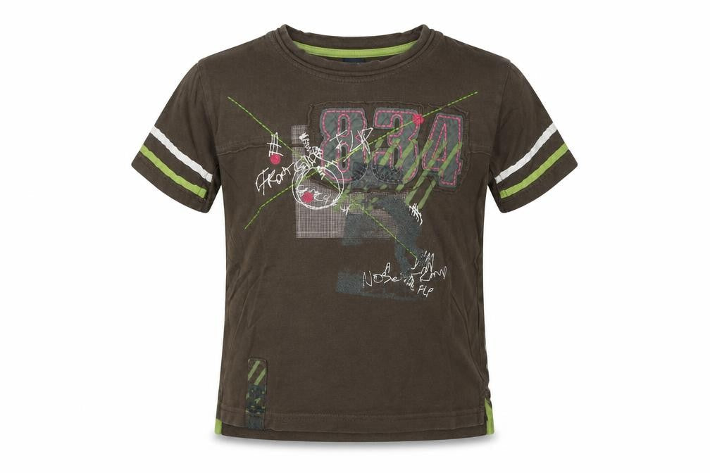 Next Boys Brown  Cotton Basic T-Shirt Size 5 Years Round Neck Pullover - 834
