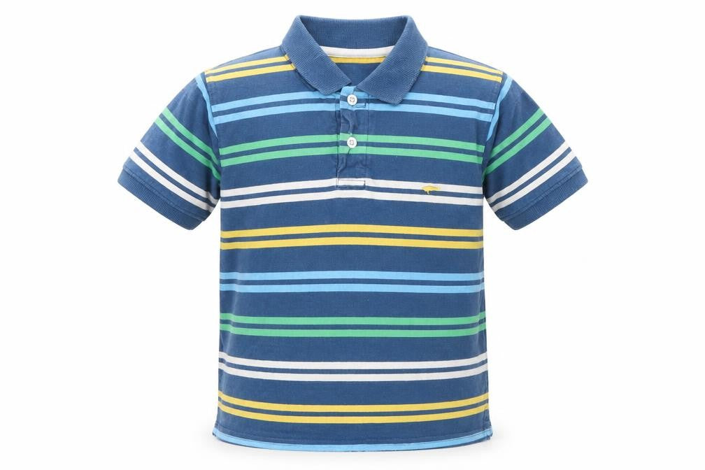 Dunnes Stores Boys Blue Striped Cotton Basic Polo Size 5 Years Collared Pullover