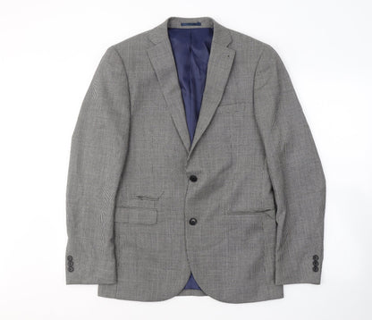 Next Mens Black Houndstooth Wool Jacket Suit Jacket Size M
