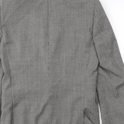 Next Mens Black Houndstooth Wool Jacket Suit Jacket Size M