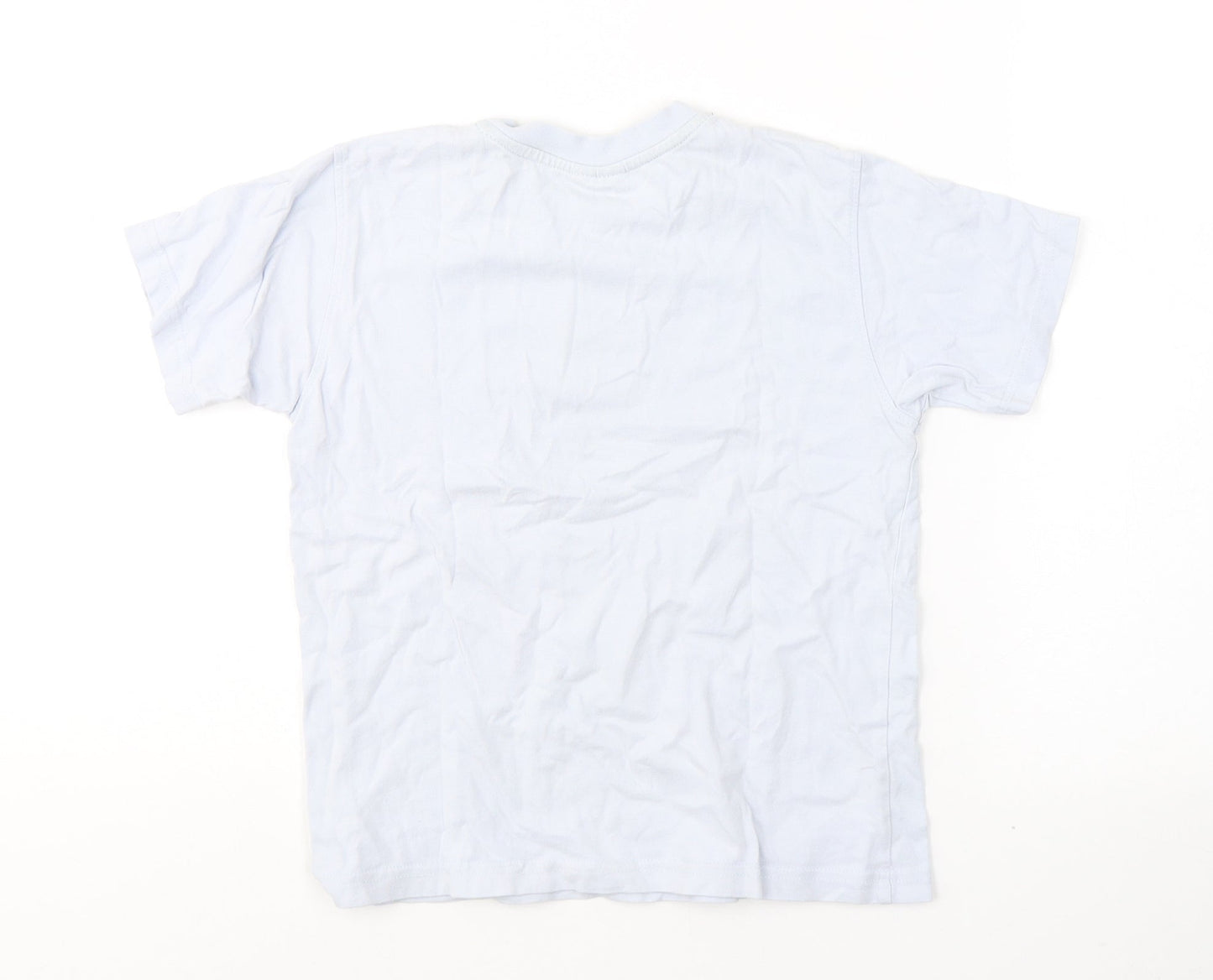 NEXT Boys Blue  Cotton Basic T-Shirt Size 7 Years Round Neck Pullover - Monkey skater dude