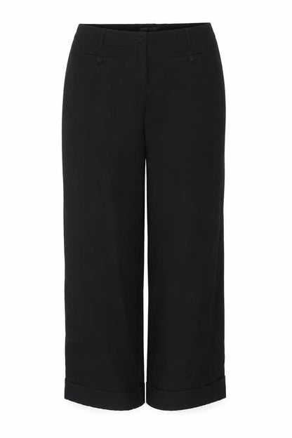 Papaya Womens Black  Polyester Trousers  Size 14 L28 in Regular Button