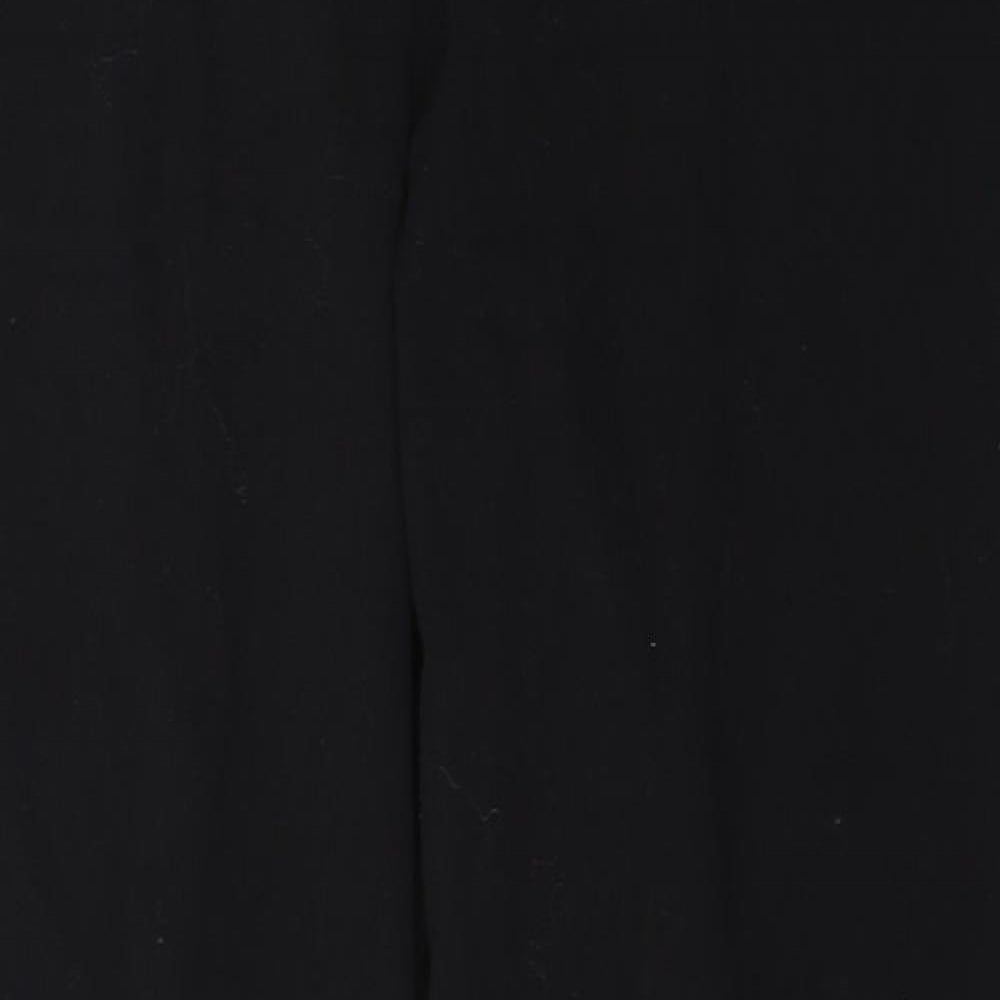 Papaya Womens Black  Polyester Trousers  Size 14 L28 in Regular Button