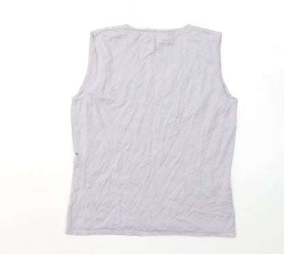 Essentials Womens Purple  Viscose Jersey Tank Size 14 Round Neck