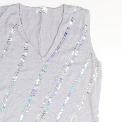 Essentials Womens Purple  Viscose Jersey Tank Size 14 Round Neck