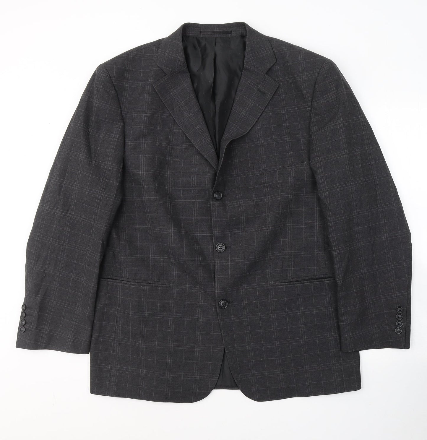 Taylor and Wright Mens Grey Striped Wool Jacket Suit Jacket Size L