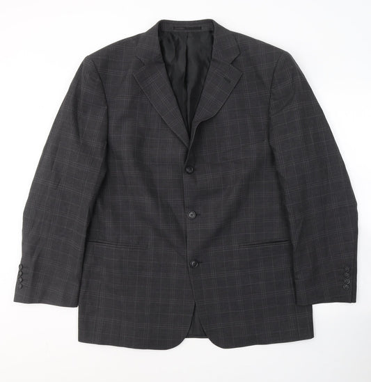 Taylor and Wright Mens Grey Striped Wool Jacket Suit Jacket Size L