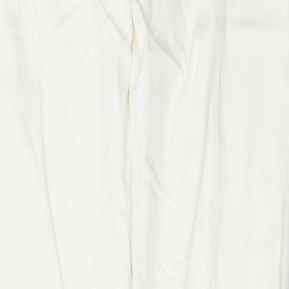 Zara Womens White  Cotton Straight Jeans Size 10 L33 in Slim Button
