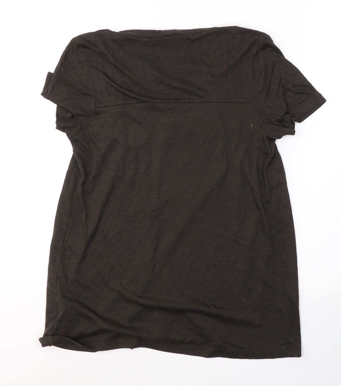 H&M Womens Brown  Viscose Jersey T-Shirt Size M Roll Neck
