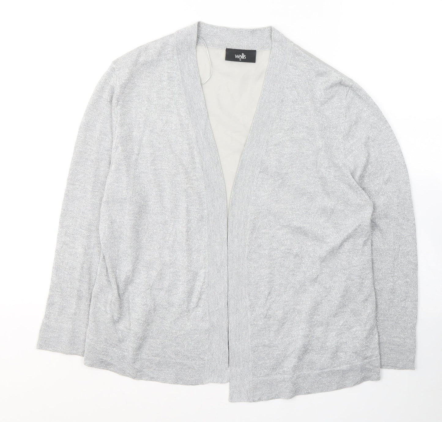 Wallis Womens Grey V-Neck  Polyester Cardigan Jumper Size M
