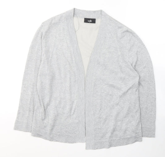 Wallis Womens Grey V-Neck  Polyester Cardigan Jumper Size M