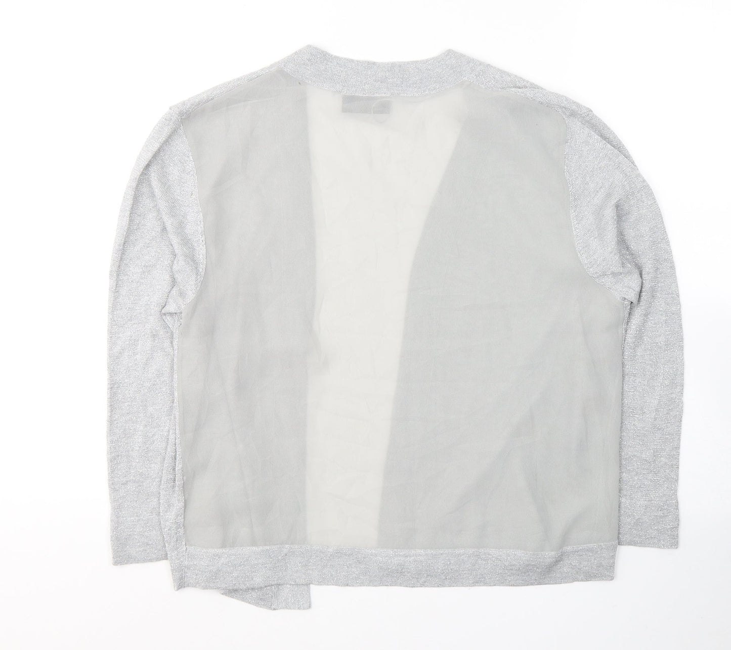 Wallis Womens Grey V-Neck  Polyester Cardigan Jumper Size M
