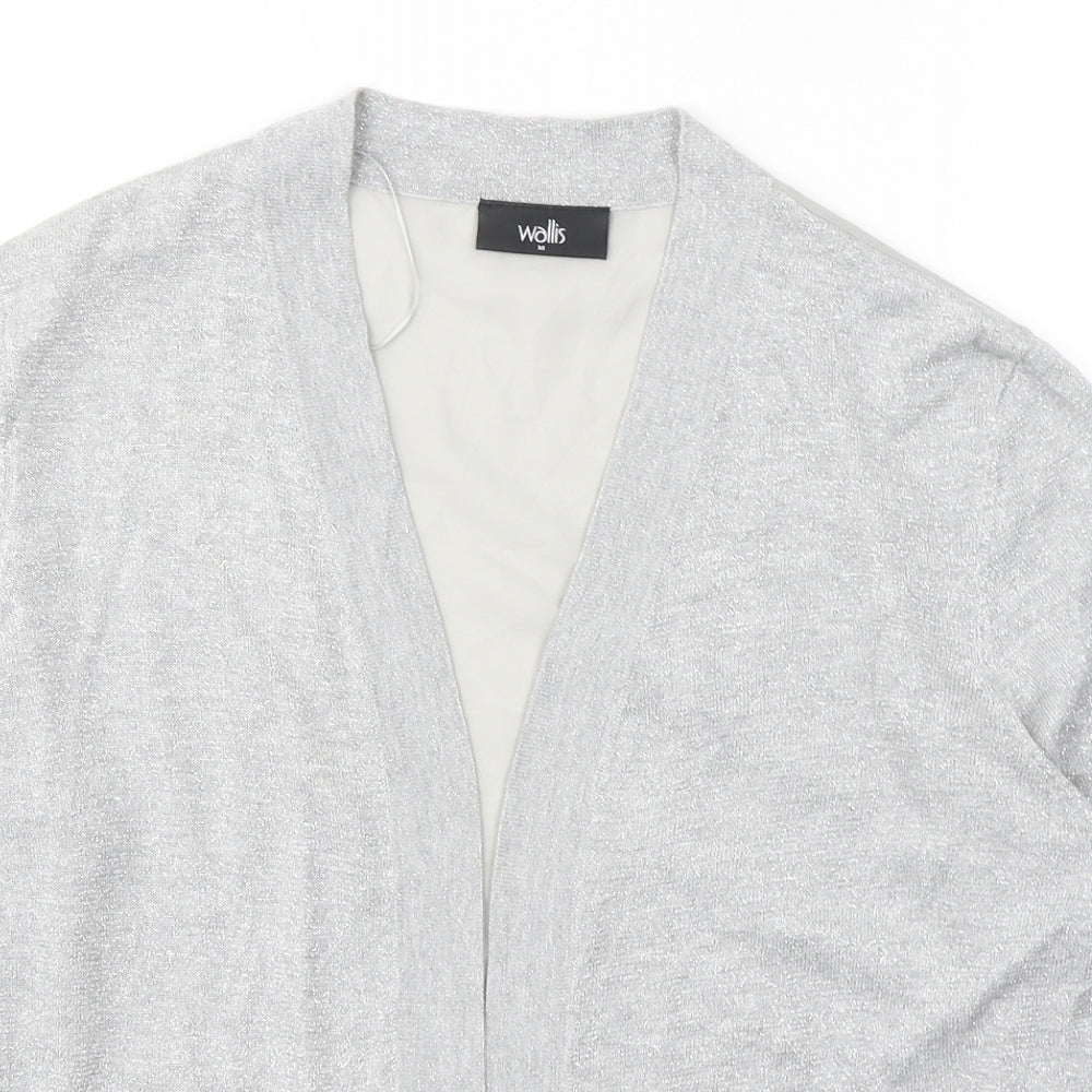 Wallis Womens Grey V-Neck  Polyester Cardigan Jumper Size M