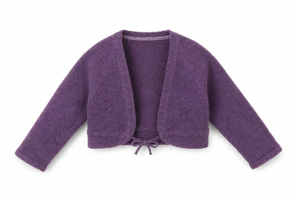 Next Girls Purple V-Neck  Wool Shrug Jumper Size 3 Years